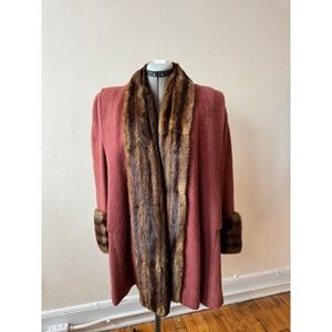 Vintage G. Fox & Co. Wool Coat with Fur Trim Collar & Cuffs